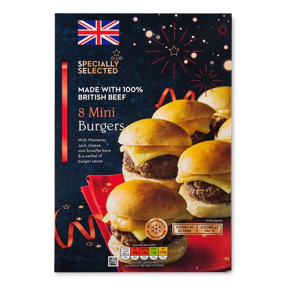 Specially Selected Mini Cheese Burgers 286g/8 Pack